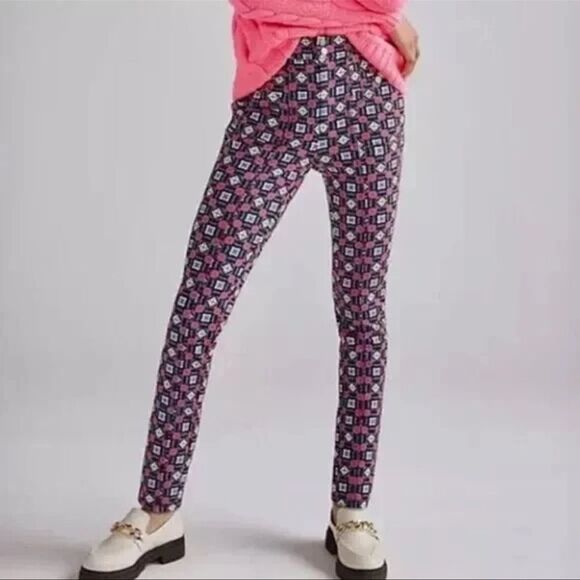 Maeve Pants - Mauve by Anthropology Print Women's Pants